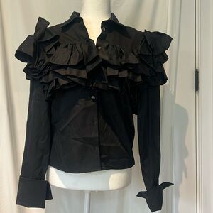 Button down ruffles blouse